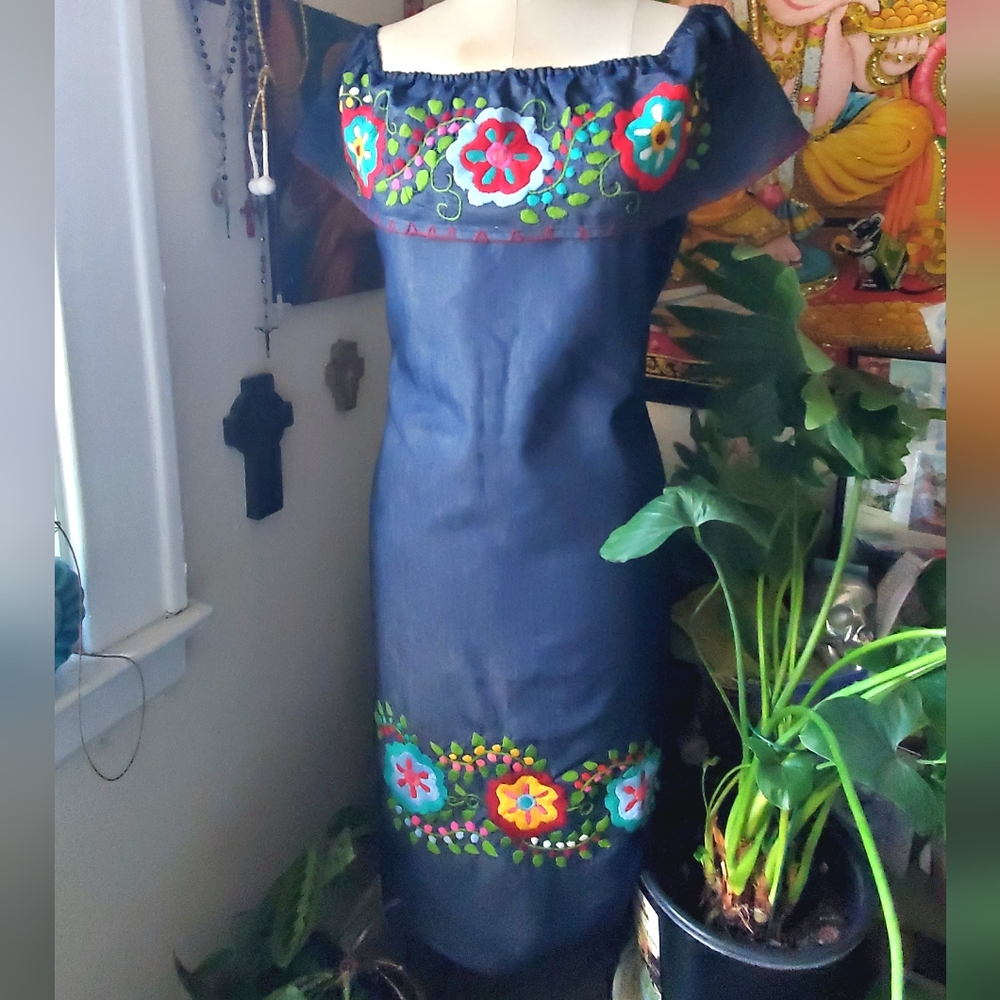 Mexican dress- hand embroidered